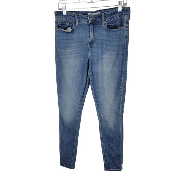 Levi's Gold Womens Size 8 Blue Solid Mid Rise Skinny Jeans - Picture 1 of 11